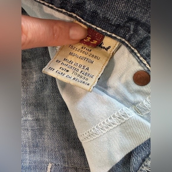 7 for All Mainkind straight leg Relaxed Jeans in blue Sz33 - Picture 6 of 7